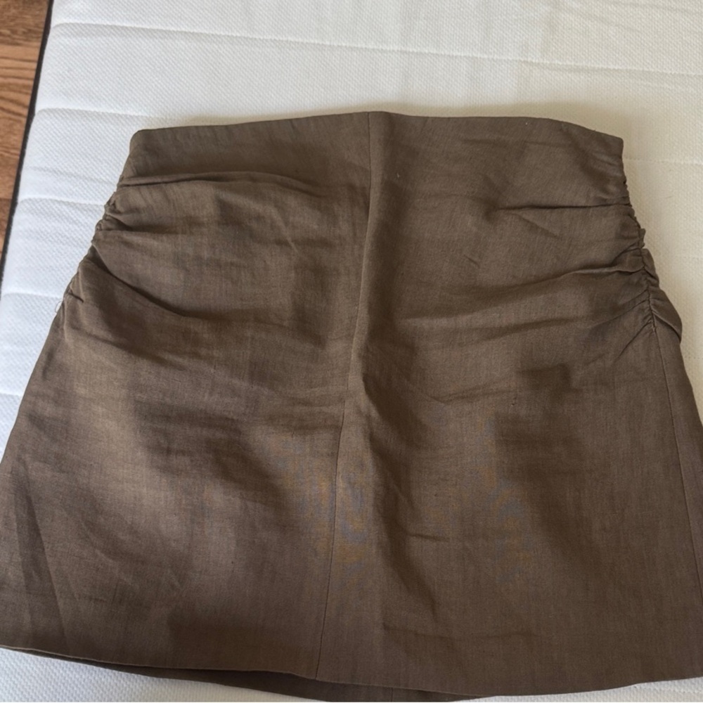 Zara size Medium EU 26 Linen Brown Skirt